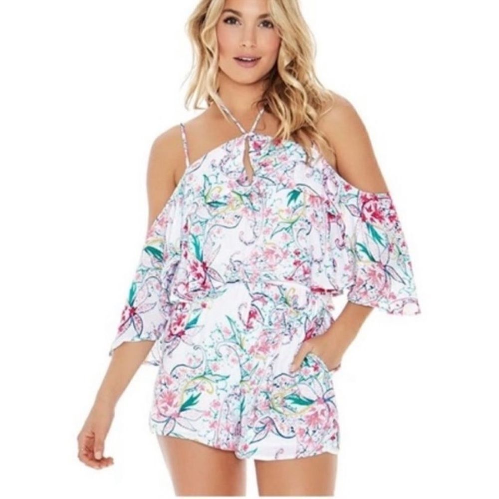 L*space Seaside Floral Romper Cold Shoulder C20‎ - Picture 2 of 8